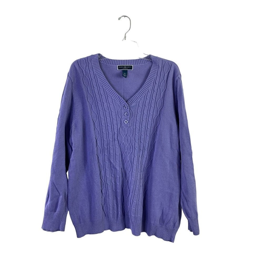 Karen Scott Women's Lavender Cotton Sweater